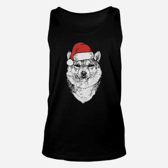 Santa Shiba Inu Dog Ugly Christmas Unisex Tank Top | Crazezy UK