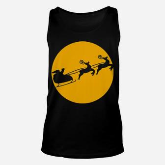 Santa With Sleigh And Reindeers Unisex Tank Top - Monsterry AU