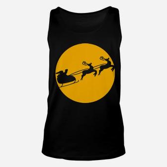 Santa With Sleigh And Reindeers Unisex Tank Top - Monsterry