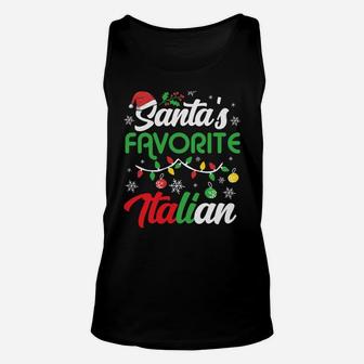 Santa's Favorite Italian Clothing Holiday Gifts Christmas Sweatshirt Unisex Tank Top | Crazezy AU