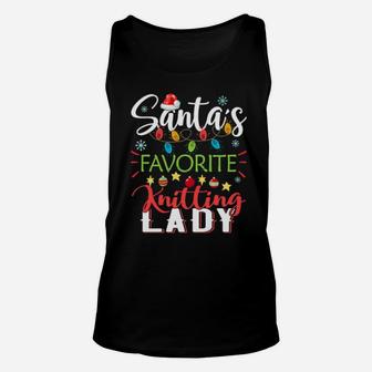 Santa's Favorite Knitting Lady Unisex Tank Top - Monsterry CA