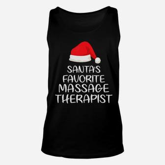 Santa's Favorite Massage Therapist Matching Family Xmas Unisex Tank Top - Monsterry CA