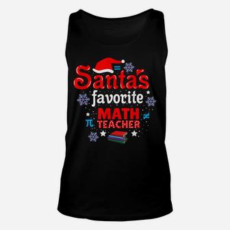 Santas Favorite Math Teacher Christmas Unisex Tank Top | Crazezy