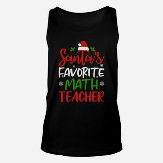 Santa's Favorite Math Teacher Funny Christmas Gifts Unisex Tank Top | Crazezy DE