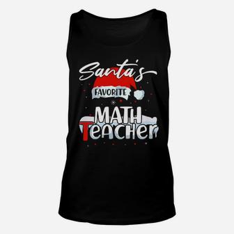 Santas Favorite Math Teacher Unisex Tank Top - Monsterry