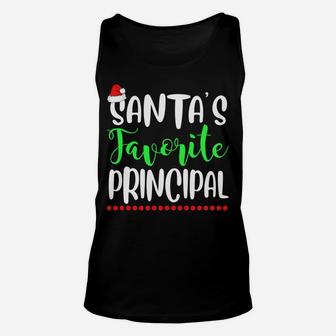 Santa's Favorite Principal School Gift Funny Xmas Sweatshirt Unisex Tank Top | Crazezy AU