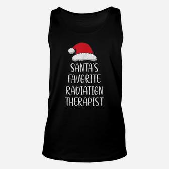 Santa's Favorite Radiation Therapist Pajama Funny Christmas Unisex Tank Top | Crazezy