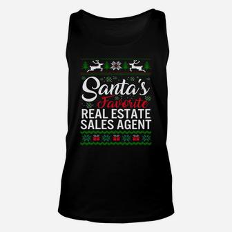 Santas Favorite Real Estate Sales Agent Christmas Ugly Famil Sweatshirt Unisex Tank Top | Crazezy DE