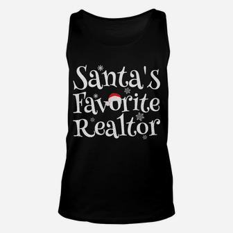 Santa's Favorite Realtor Christmas Mens Womens Funny Gift Unisex Tank Top | Crazezy DE