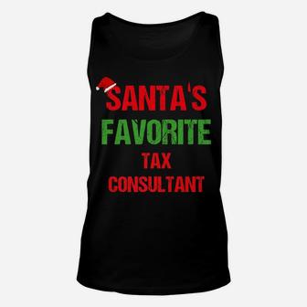 Santas Favorite Tax Consultant Funny Christmas Shirt Unisex Tank Top | Crazezy