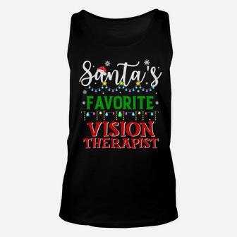 Santa's Favorite Vision Therapist Matching Family Xmas Unisex Tank Top - Monsterry
