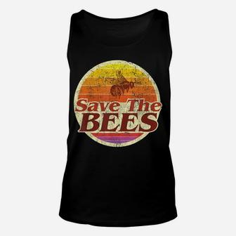Save The Bees Tshirt Women Men Vintage Retro Distressed Gift Unisex Tank Top | Crazezy DE