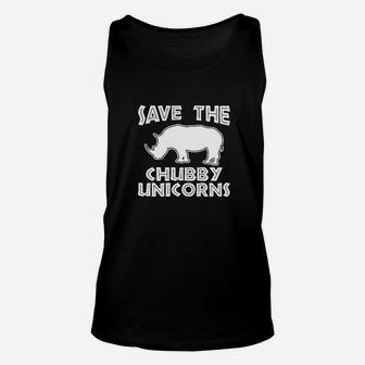 Save The Chubby Unicorns Funny Rhino Deluxe Soft Unisex Tank Top | Crazezy