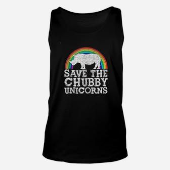 Save The Chubby Unicorns Gift Rhino Conservation Rainbow Unisex Tank Top | Crazezy UK