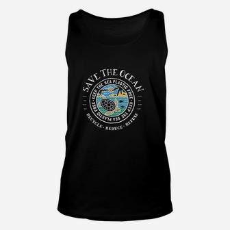 Save The Ocean Keep The Sea Plastic Free Turtle Unisex Tank Top | Crazezy