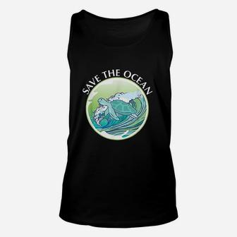 Save The Ocean Marine Biology Biologist Sea Turtle Lover Unisex Tank Top | Crazezy