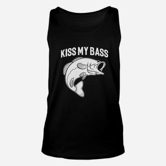 Sayings Fishing Kiss My Bass Unisex Tank Top | Crazezy UK
