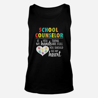School Counselor Full Heart Unisex Tank Top | Crazezy