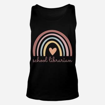 School Librarian Boho Rainbow Library Funny Back To School Unisex Tank Top | Crazezy