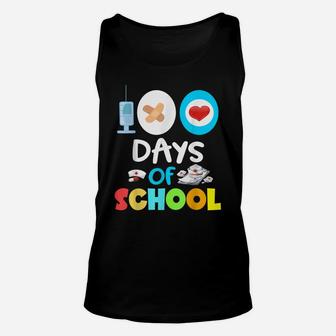 School Nurse 100 Days Of School Gift Teacher Student Nursing Unisex Tank Top | Crazezy DE