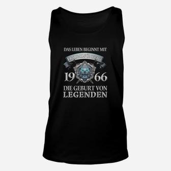 Schwarzes Herren Unisex TankTop 1966 Geburt von Legenden Aufdruck, Retro Design - Seseable