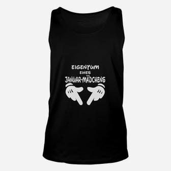 Schwarzes Januar-Mädchen Geburtstags-Unisex TankTop, Eigentum Design - Seseable