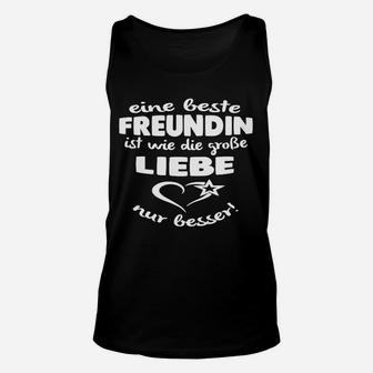 Schwarzes Unisex TankTop Beste Freundin Große Liebe - Geschenk für Freundinnen - Seseable