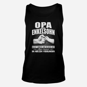 Schwarzes Unisex TankTop Opa & Enkel, Verbundenheit Herzbotschaft Design - Seseable