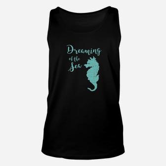 Sea Horse Teal Dreaming Of The Sea Beach Gear Unisex Tank Top - Thegiftio UK