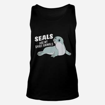 Seals Are My Spirit Animal Funny Seals Lover Unisex Tank Top | Crazezy