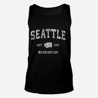 Seattle Washington Wa Vintage Athletic Sports Design Unisex Tank Top | Crazezy UK