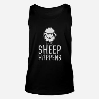 Sheep Happens Funny Farmer Sheep Lover Design Unisex Tank Top | Crazezy DE