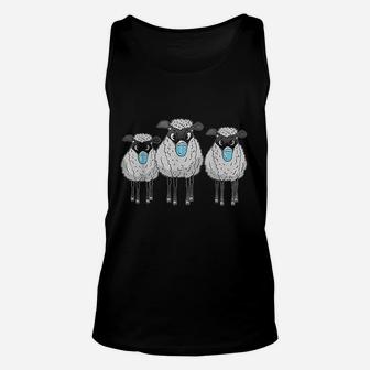Sheep Wearing Face Funny Sheep Lover Gift Unisex Tank Top | Crazezy UK
