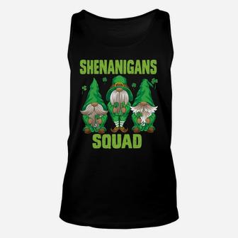 Shenanigans Squad Three Lucky Gnome Shamrock St Patrick Day Sweatshirt Unisex Tank Top | Crazezy AU