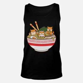Shibas Eating Ramen Noodles - Kawaii Japanese Food Anime Unisex Tank Top | Crazezy UK