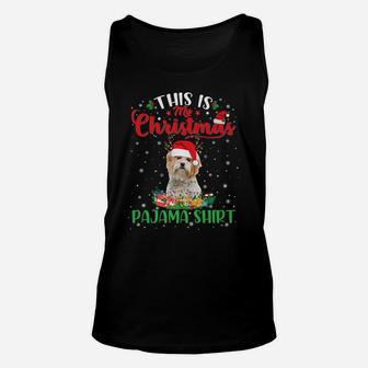 Shih Tzu Christmas Pajama Shirt Funny Dog Lover Xmas Gift Unisex Tank Top | Crazezy DE