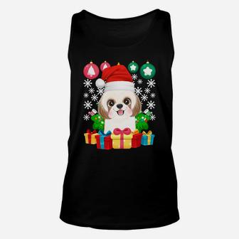 Shih Tzu Christmas Tree Ornament Cute Dog Lover Xmas Gifts Sweatshirt Unisex Tank Top | Crazezy