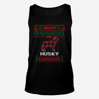 Siberian Husky Dog Christmas Pajama Shirt Ugly Christmas Sweatshirt Unisex Tank Top | Crazezy CA