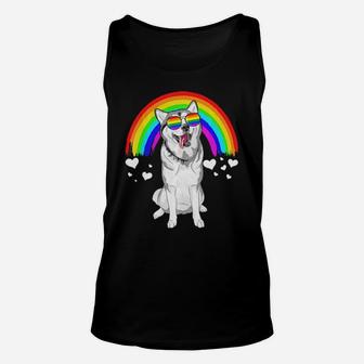 Siberian Husky Rainbow Sunglasses Gay Pride Lgbt Unisex Tank Top - Monsterry DE
