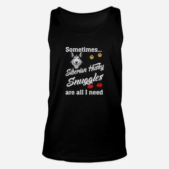 Siberian Husky Snuggles Are All I Need Cute Valentines Unisex Tank Top - Monsterry