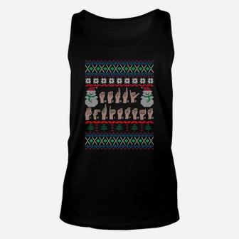 Sign Language Ugly Christmas Deaf Happy Holiday Xmas Gift Unisex Tank Top | Crazezy