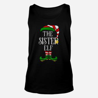 Sister Elf Family Matching Christmas Group Funny Pajama Unisex Tank Top | Crazezy CA