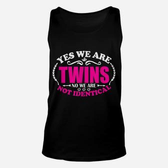 Sister Siblings T Shirt Gift Yes We Are Twins Humor Design Unisex Tank Top | Crazezy DE
