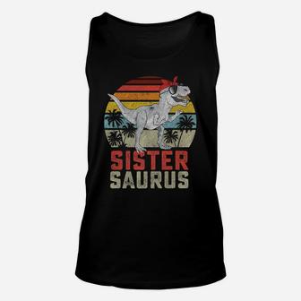 Sistersaurus T Rex Dinosaur Sister Saurus Family Matching Unisex Tank Top | Crazezy AU