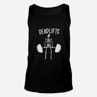 Skeleton Deadlifts Workout Unisex Tank Top | Crazezy AU