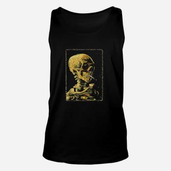 Skull With Burning Unisex Tank Top | Crazezy