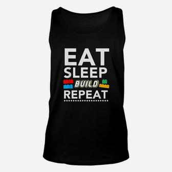 Sleep Eat Build Repeat Building Blocks Bricks Master Builder Unisex Tank Top - Thegiftio