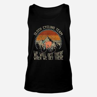 Sloth Cycling Team We Well Get There When We Get There Unisex Tank Top | Crazezy