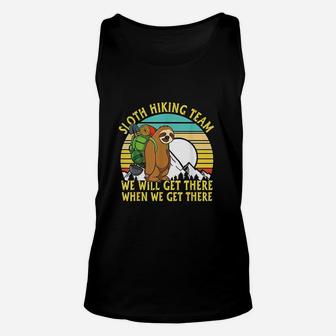 Sloth Hiking Team We Will Get There When We Get There Unisex Tank Top | Crazezy CA