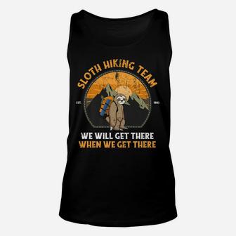 Sloth Hiking Tshirt, Sloth Hiking Team T-Shirt Unisex Tank Top | Crazezy